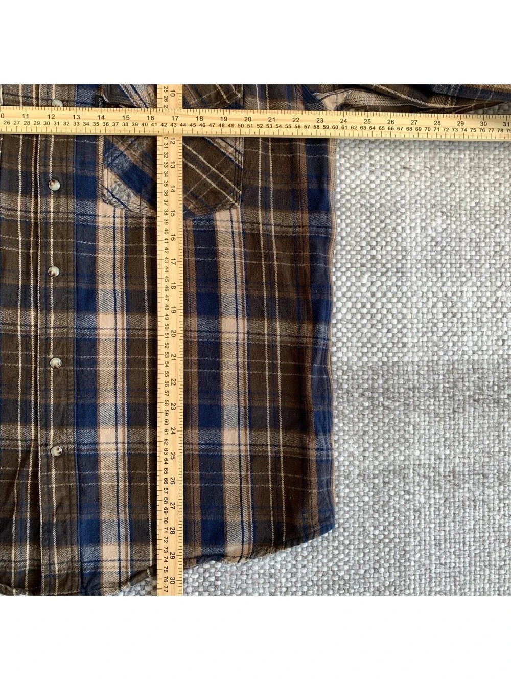 Five Brother Large Heavy Weight Long Sleeve Plaid Flannel Snap Shirt Jacket